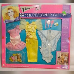 Vintage Pink and Yellow Doll Accessory Set